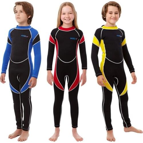 HISEA 2.5MM Neoprene Wetsuits Kids Swimwears Diving Suits Long Sleeves Boys Girls Surfing Children Rash Guards Snorkel