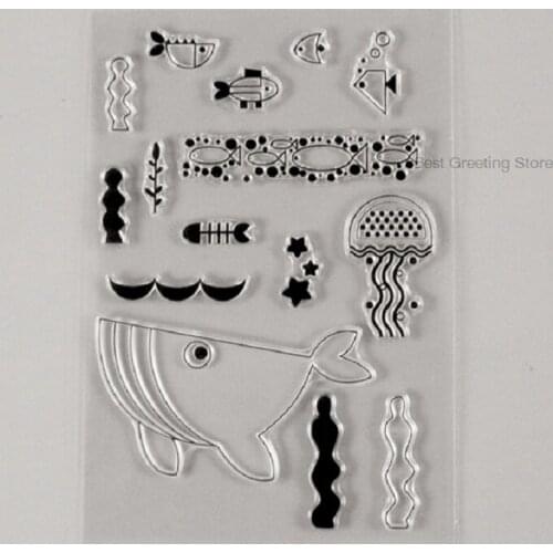 Clear Stamps occean animal stamps for paper craft card making stamps