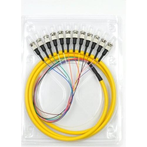 Fiber Optic Bundle Pigtail ST/UPC 12 Core Pigtail factory Patch Cord Good reliability and stability Free Shipping