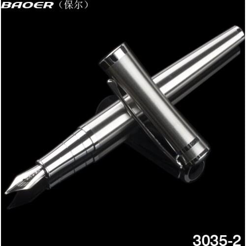 Luxury Baoer 0.5 mm Nib Black Piston Fountain Pen Unique Writing Ink Pens for Christmas Gift Office School Supplier