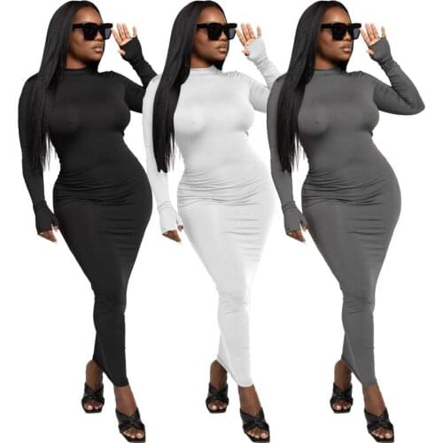 Sexy Backless Maxi Dress Women Long Sleeve Bodycon Streetwear 2021 Autumn Winter Party Club Dresses Lady Casual Clothes
