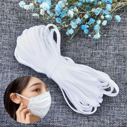 0.5cm Width 10/50/100/200m Flat High-Elastic Sewing Elastic Ribbon Band Stretch Rope Trim Sewing Fabric for DIY Face Cover