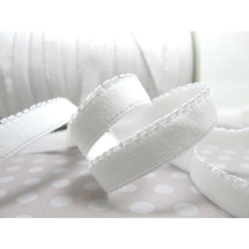 CLEARANCE|6 Yards 1/2 Inch White Picot Edge Decorative Pattern Lingerie Elastic|Headband Elastic|Skinny Narrow Stretch Lace