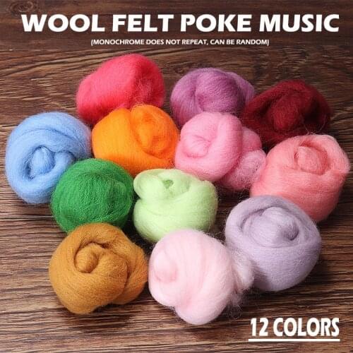 12pcs/Lot 12 Colors 5g Soft Wool Fibre Roving For Needle Felting DIY Hand Spinning Sewing Doll Needlework Fibre Arts