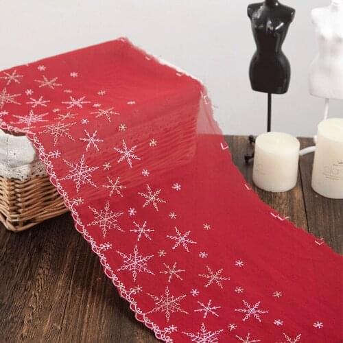 Red lace fabric snow embroidery for dressmaking clothing DIY handmade material 22cm wide lace trimming lace ribbon 2020new
