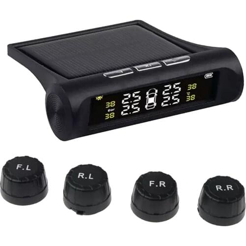 RV Car TPMS Tire Pressure Alarm Monitor System Solar Powered External Sensor