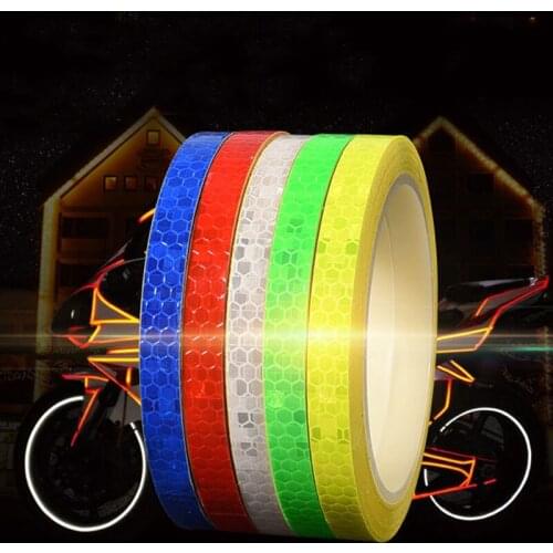 1cmx8m Bike Sticker Reflective Tapes 5 Colors Safety Reflective Warning Stickers for Motorcycle Cycling Waterproof Bike Decal