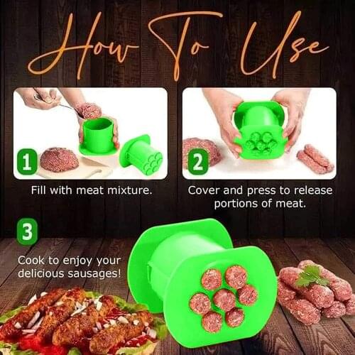 One Press Cevapcici Maker High Quality Manual Sausage Maker Kitchen Hot Dog Burger Meat Sausage Easy Cook Handmade Gadget Tools