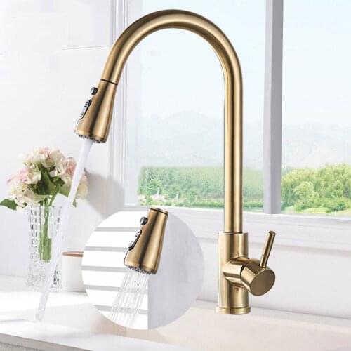 Pull Out Kitchen Faucet Single Handle Cold And Hot Tap Single Hole Handle Swivel 360 degree Water Sink Faucet Water Mixer Tap