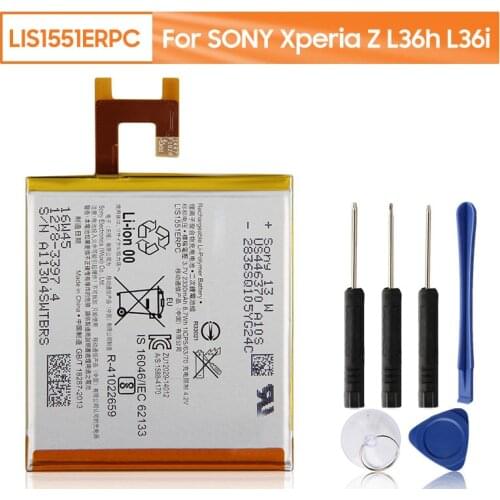 Yelping LIS1551ERPC Phone Battery For Sony Xperia Z L36h SO-02E C6603 S39H L36i C6602 2330mAh Free Tools