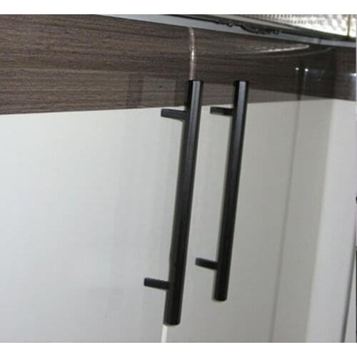 Iron Cabinet Pull Knobs Matte Black Finish(C.C.:160mm, L:210mm)