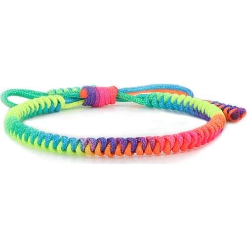 Women Men Handmade Braided Bracelet Color Rope Adjustable Tibetan Buddhist Lucky Charm Bracelets & Bangles Fashion Girls Jewelry