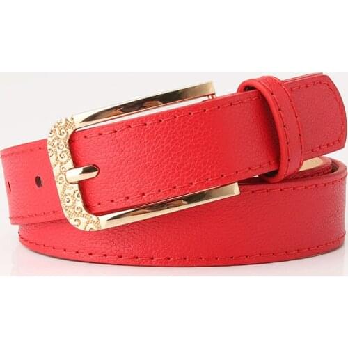 Womens new gold square buckle skinny waist belt ladies no hole soft belt jeans belt PY86