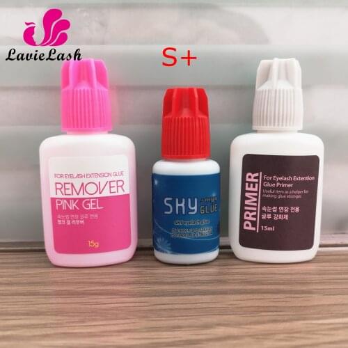 1 Set red cap Sky S+ type Glue Lash Primer Lash Remover for Eyelash Extensions Glue Fast Dry Long Time from Korea