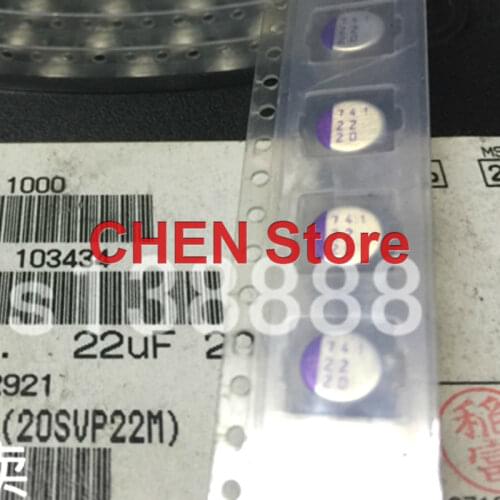 20PCS/50PCS SANYO OS-CON SVP 20V22UF 6.3X6MM SMD Polymer Solid Electrolytic Capacitor 22UF 20V Low ESR 20SVP22M