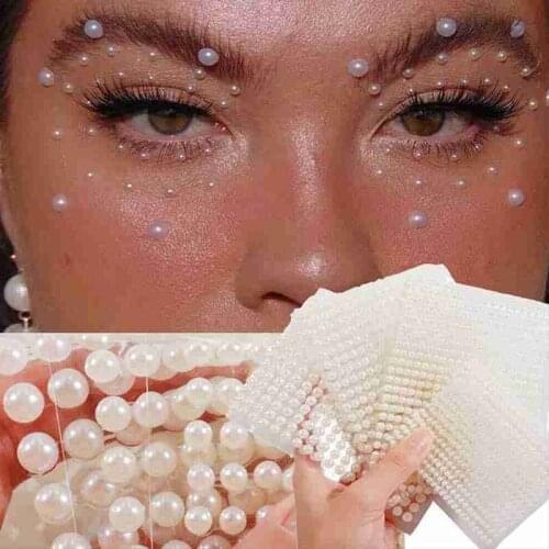 3mm/4mm/5mm/6mm 3D Pearl Face Jewels Eyeshadow Stickers Nail Stickers Diamond Decoration Self Adhesive Face Body Eyebrow Diamond