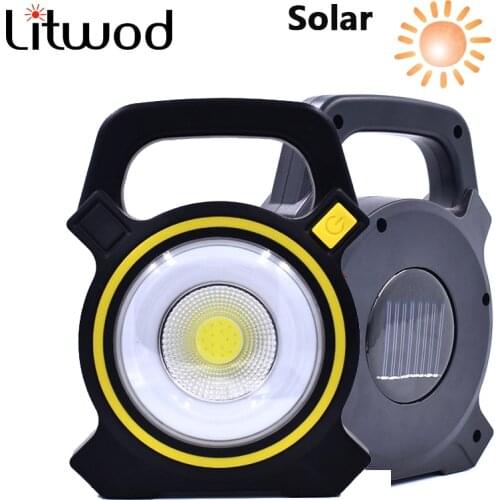 30W Solar Charge Built in Battery Portable Led Flood Working Light Outdoor Garden Spot Rechargeable Lamp Camping Bulb Flashlight