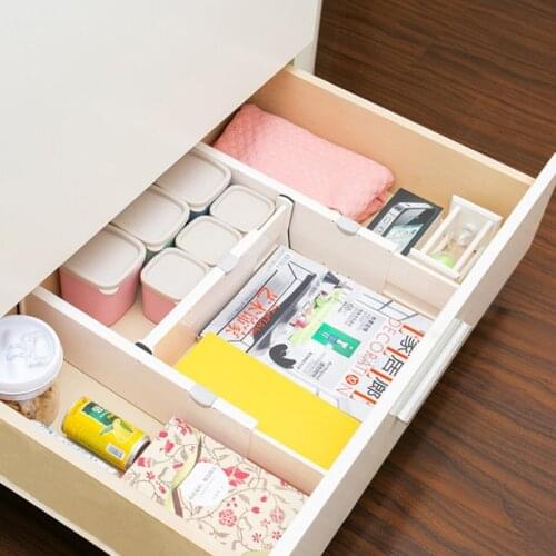 4pcs Practical DIY Storage Organizer Drawer Partitions Telescopic Household Partition Creative Spacer Classified Separator Plate
