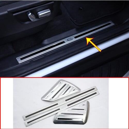 4pcs 304 Stainless Inner Welcome Door Sill Scuff Threshold Protector Plate Cover For Land Rover Freelander 2 Car Accessories