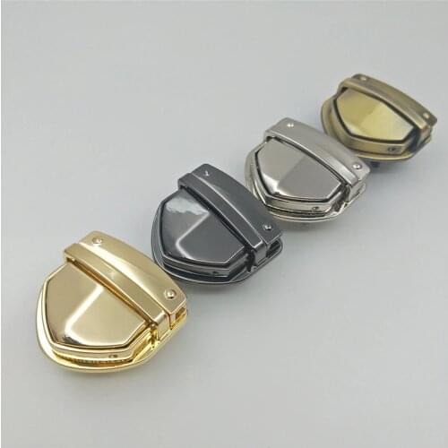 6 PCS/lot) 4 color plating high-end DIY leather handbags switch lock decorative accessories