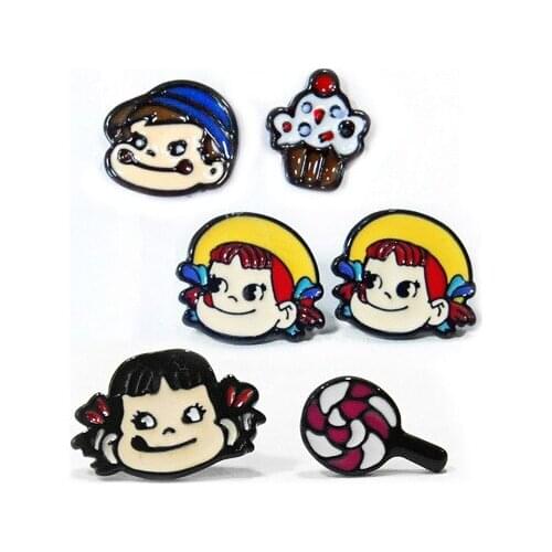 Milk Style Fashion Anime Action Figures Cartoon Products Accessories Stud Earrings Girls Unisex Birthday Gifts