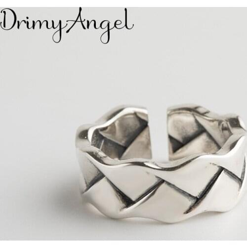 Vintage Silver Color Irregular Big Rings Handmade Adjustable Size Rings For Men Women Christmas Gifts Party Jewelry