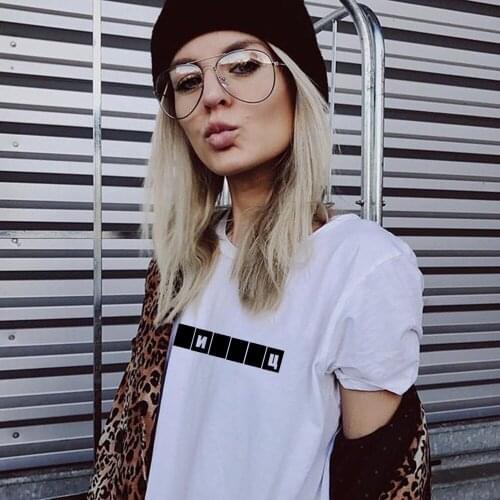 Russian Alphabet Letter Women Summer Fashion T Shirt Harajuku Graphic Tees Female Casual Round Neck Tops Camisetas Mujer Clothes