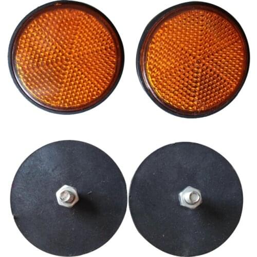 2PCS Decorative Round Reflective Plate Reflectors for Motorcycle Bicycle Moped Round reflectors designed for motorcycles