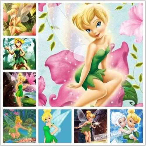 Disney Big Size Diamond Painting 5D Cartoon Tinker Bell Diamond Embroidery Painting DIY Cross Stitch Mosaic Gift Home Decor Gift