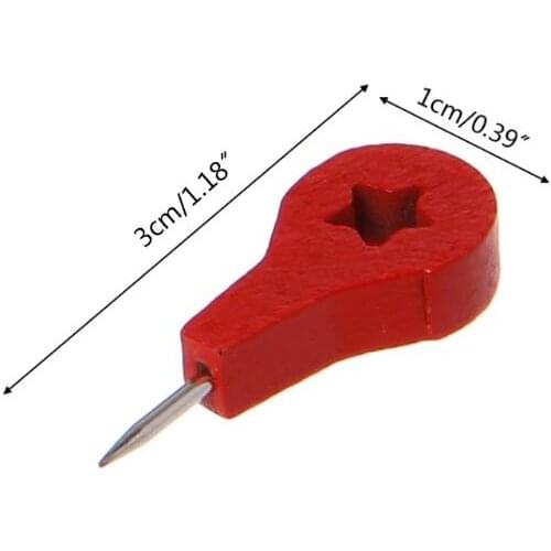 40 Pcs Map Markers Wooden Drawing Photo Wall Studs Cork Board Pins Thumbtack Pushpins Painting Tool