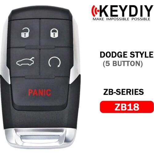KEYDIY 5 Buttons for Dodge Style Car Keys KD ZB18 ZB Smart Key Work With KD-X2 Auto Key Programmer