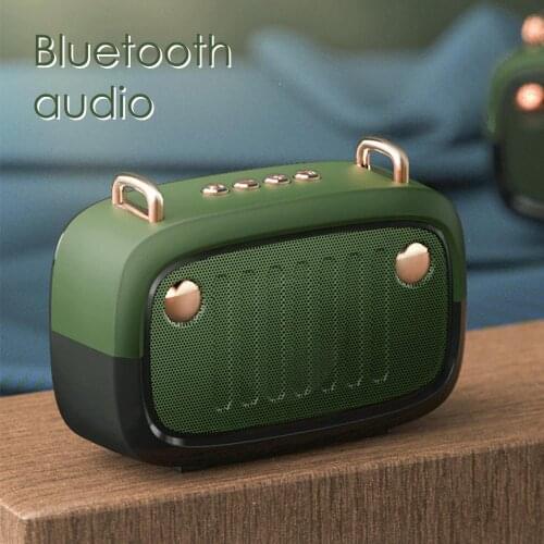 Cool Vintage Mini Portable Bluetooth-compatible Speaker Long Worktime Outdoor Loudspeaker Support TF Card FM Wireless Subwoofer