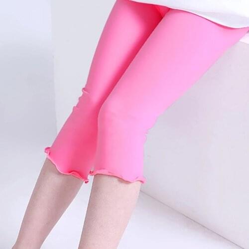 New 2019 Summer Fashion Style Candy Color Kids Girl Cotton Leggings Children Cropped Pants All-matches Bottoms Leggings