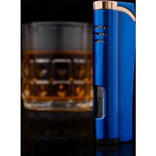 Mini Metal Windproof Jet Flame Torch Pocket Lighter Visible Gas Window Cigarette Cigar Lighter Smoking Accessorie Gadget for Men