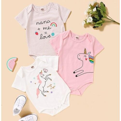 MUABABY Toddler Short Sleeve Bodysuit