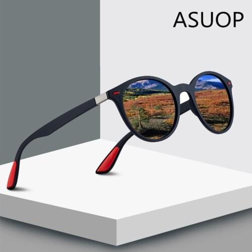ASUOP 2019 new polarized sunglasses UV400 round frame men and women sunglasses classic fashion brand sports driving sunglasses