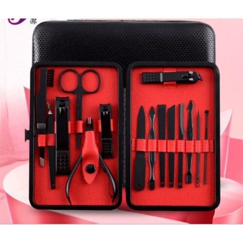 15pcs/Set Stainless Steel Nail Clipper Kit Pedicure Scissors Tweezer Knife Ear Pick Manicure Set Nail Art Tools 20sets new