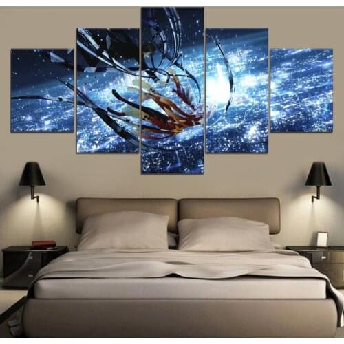 Wall Art Decor Guilty Crown Anime Poster 5 Panels Modular Picture HD Print Painting Home Decorative Living Room Canvas Painting