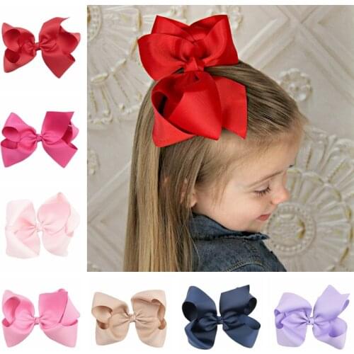 New 6 Inch Big Ribbon Bow Hairpin Girls Bow Clips Kid Hair Clip Boutique Party Head Wear Birthday Gift Hair Accessories
