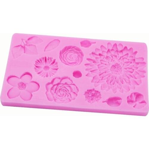 New Variety Flower Shapes Fondant Korean Bean Paste Flower Sunflower Cake Decoration Chocolate Mold Baking Tools Cake Pop Mold