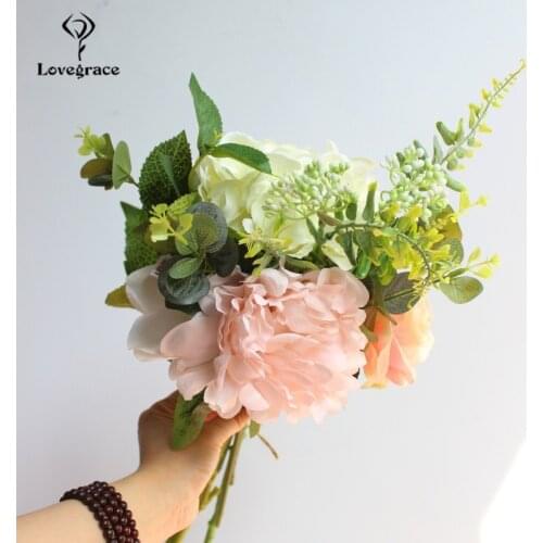 Peony DIY Party Decoration Vintage Silk Artificial Flowers Small Rose Wedding Fake Flowers Festival Supplies Home Decor Bouquets