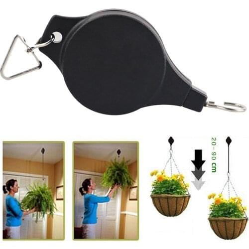 Retractable Pulley Hanging Basket Pull Down Hanger Flower Plant Baskets Pots For Garden Tools Support Under 15kg