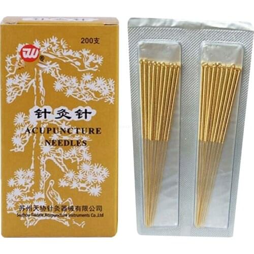 Full gold-plated acupuncture needles Chinese medicine gold needle 200pcs /100pcs / 20pcs