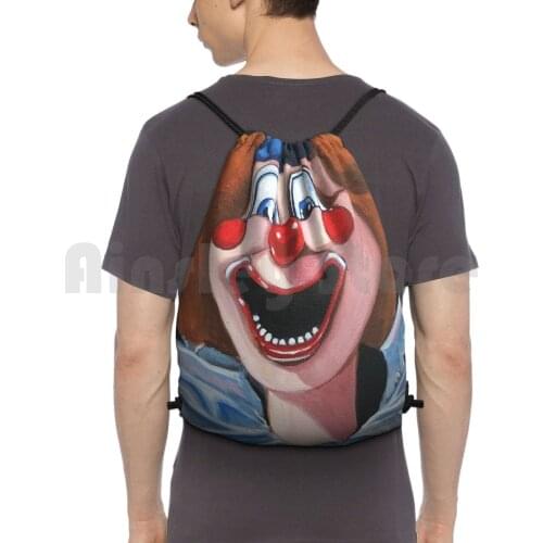 Poltergeist Clown Doll , Scary , Ghost , Horror Backpack Drawstring Bag Riding Climbing Gym Bag Poltergeist Horror Clown