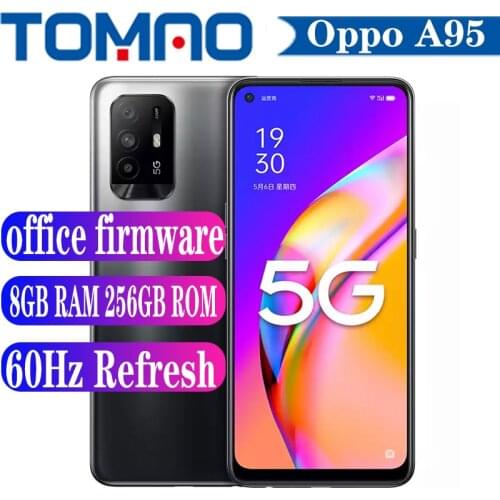 Original Oppo A95 5G SmartPhone 60Hz 8GB RAM 128GB ROM 256GB RAM Dimensity 800U Octa Core 6.43'' AMOLED 4310mAh 30W 48MP Camera