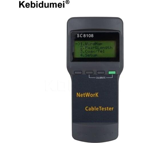 Kebidumei SC8108 lan tester Meter cable tester CAT5 RJ45 tester With LCD Display Meter Breakpoint Finder Length Test Rangefinder