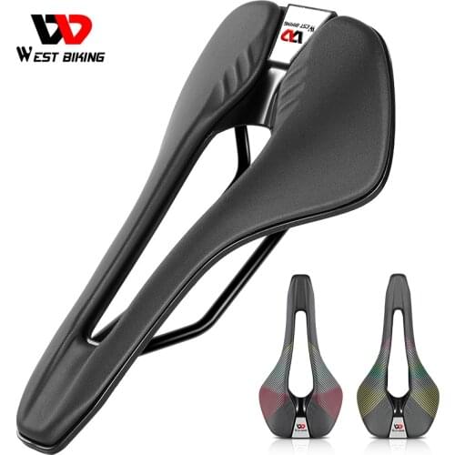 WEST BIKING Ultralight Race Bicycle Saddle Integrated Hollow Breathable Bike Cushion MTB Road Lightweight Cycling Race Seat
