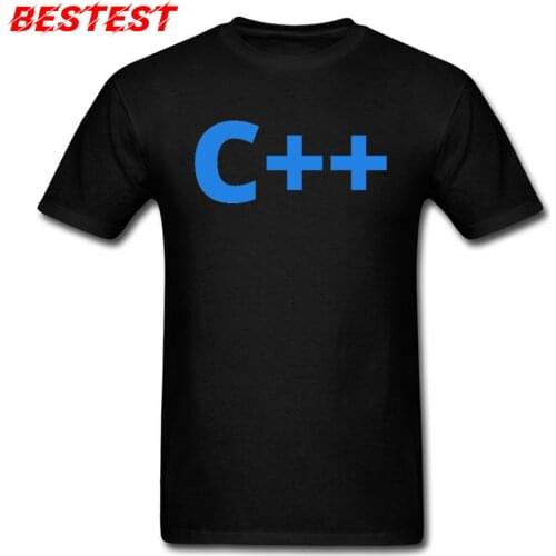 Funny T-Shirt Men Geek Tshirt Programmer Simple Logo T Shirts Custom C Plus Print Black Blue Tops Tees Cotton Clothes Wholesale