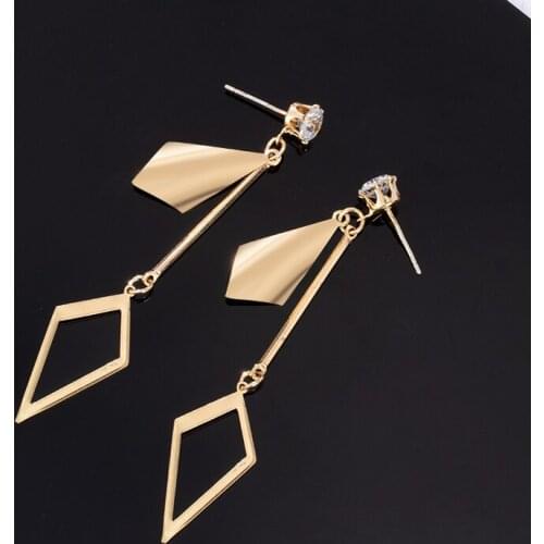 Gold Vintage Metal Long Drop Earrings for Women Korean Fashion Tassel Dangle Hanging Earrings 2021 Trend New Female Jewelry Gift