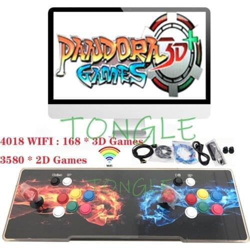 3D Pandora Retro Arcade Box 4018 in 1 Save Function Zero Delay Support Online WIFI Download Games USB Gamepad Joystick Console